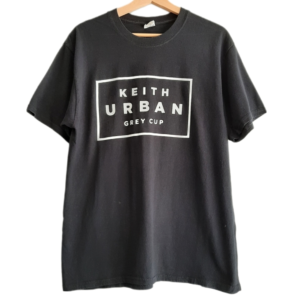 🍒 Keith Urban Grey Cup CFL Crewneck T-shirt Black Men's Sz L